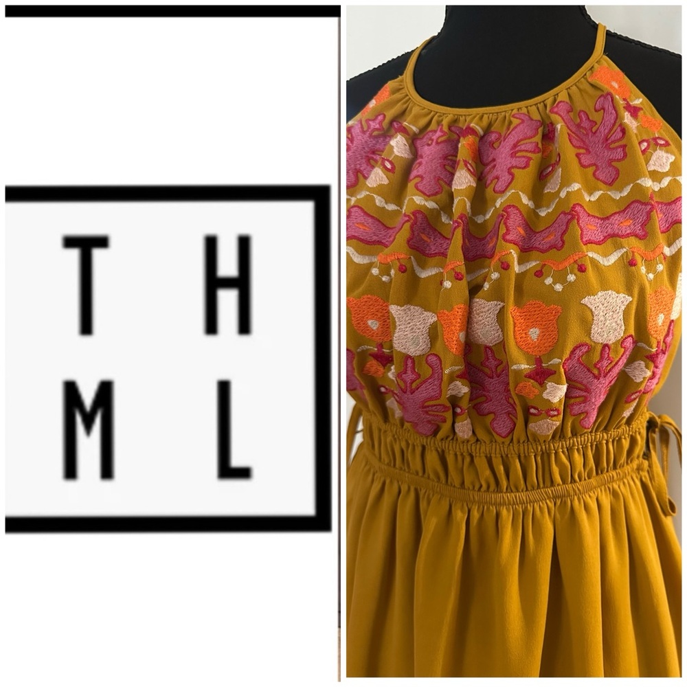 THML  Mustard Yellow and Embroidery Top Sundress